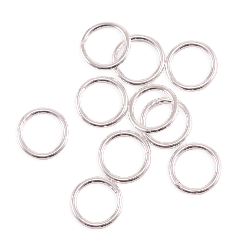 Rivets, Findings & Stringing Sterling Silver 5mm I.D. 19g Soldered Rings for clasps, pk of 10